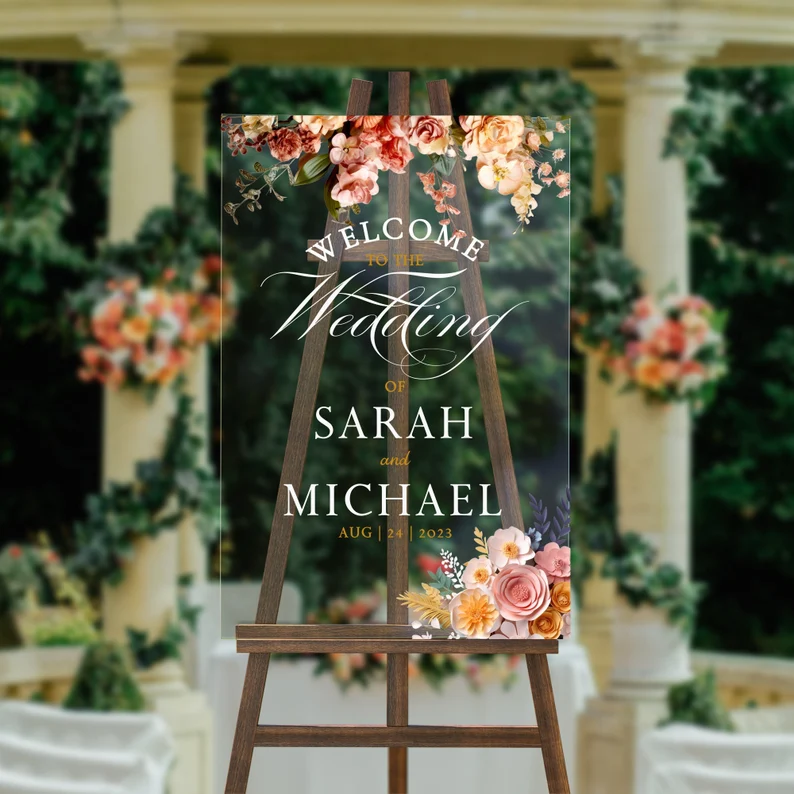 Acrylic Welcome Sign for Lan Anh & Quang Huy's Wedding